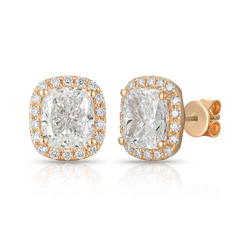 Cushion Diamond Stud Earrings for Elegant Everyday Wear