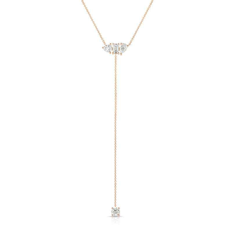 Mixed shape Lariat Necklace