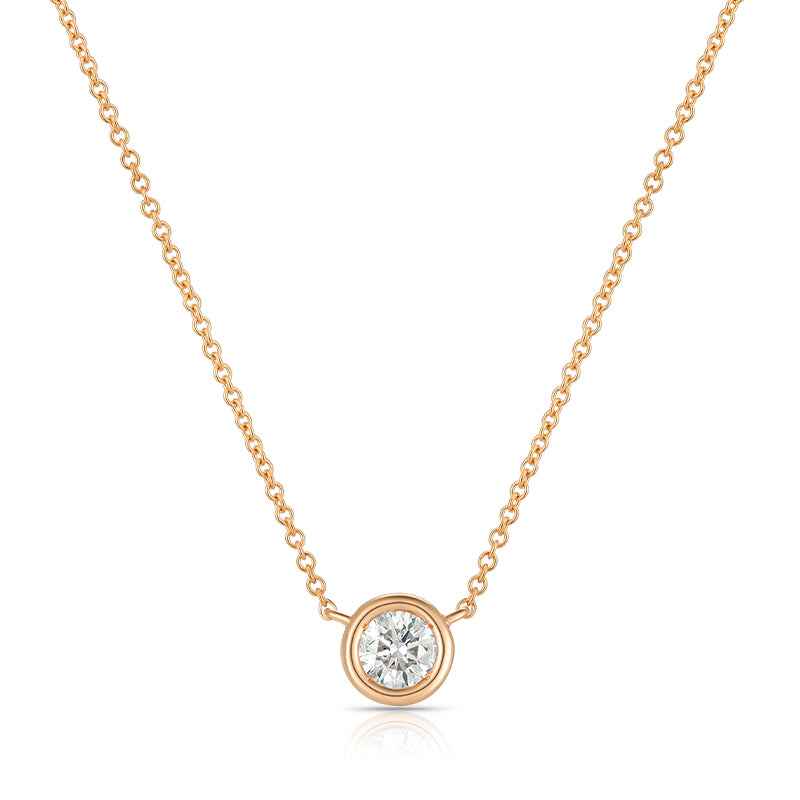 Bezel-Set Round Diamond Necklace