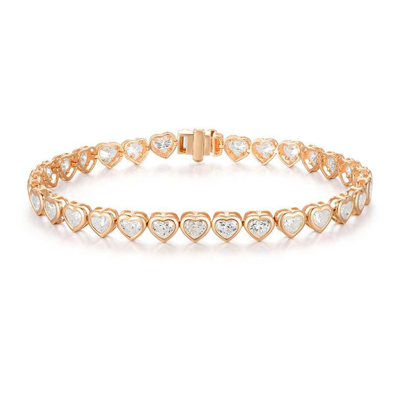 Tennis Bracelet - Heart Shape Diamond - Kindspark