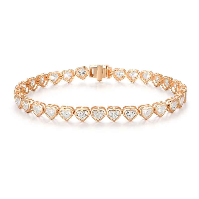 Heart Shape Diamond Tennis Bracelet – Elegant Sparkle for Every Occasion