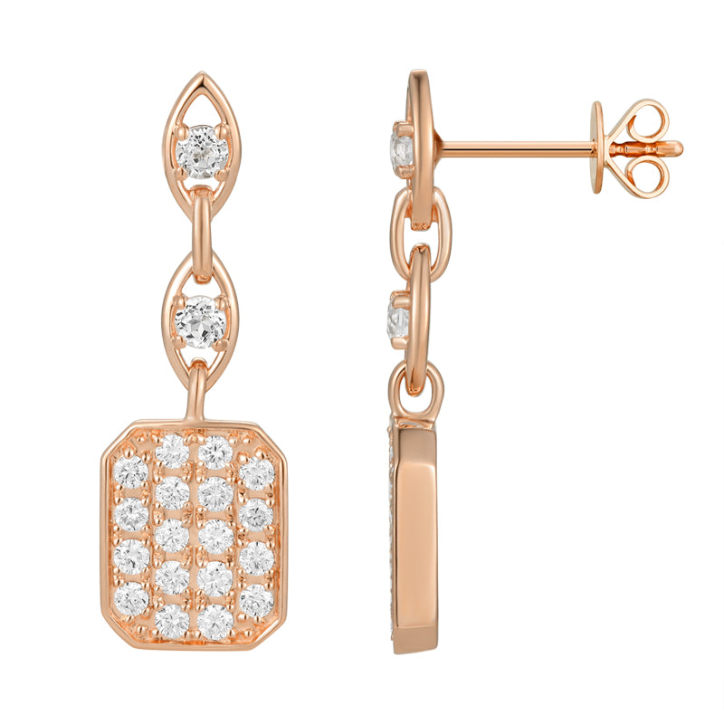 Pave Diamond Drop Earring