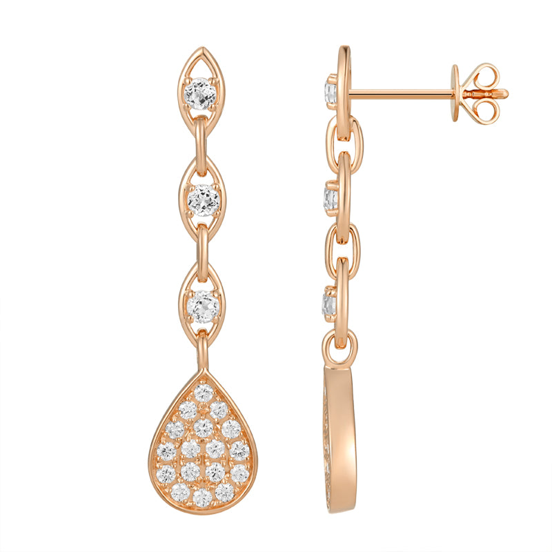 Pave Diamond Drop Earring