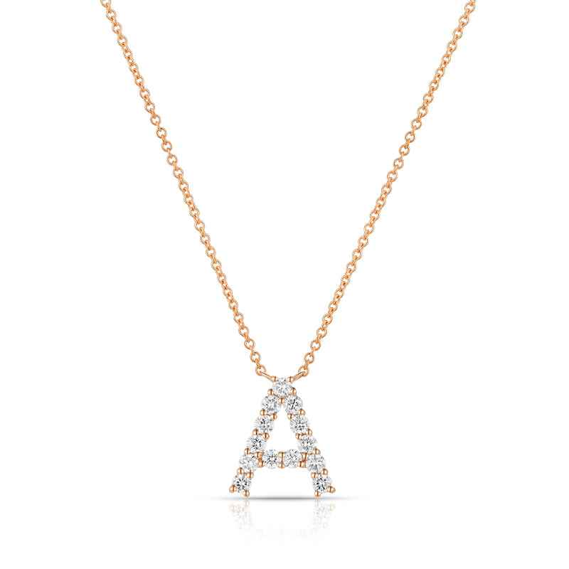 Initial A Diamond Necklace - Elegant Personalised Jewellery