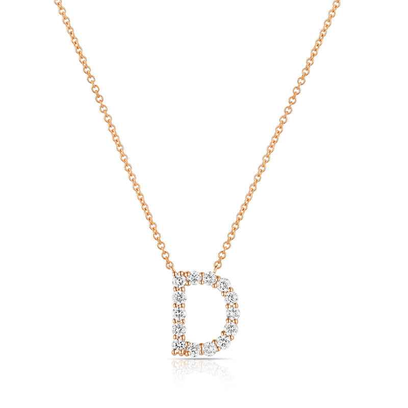 Initial D Diamond Necklace - Elegant Personalised Initial Diamond Necklace