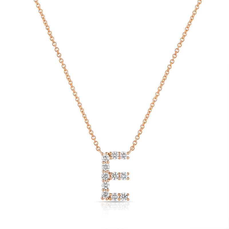 Initial E Diamond Necklace - Elegant Personalised Jewelry