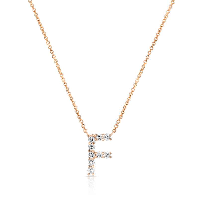 Initial F Diamond Necklace - Elegant Personalised Jewellery