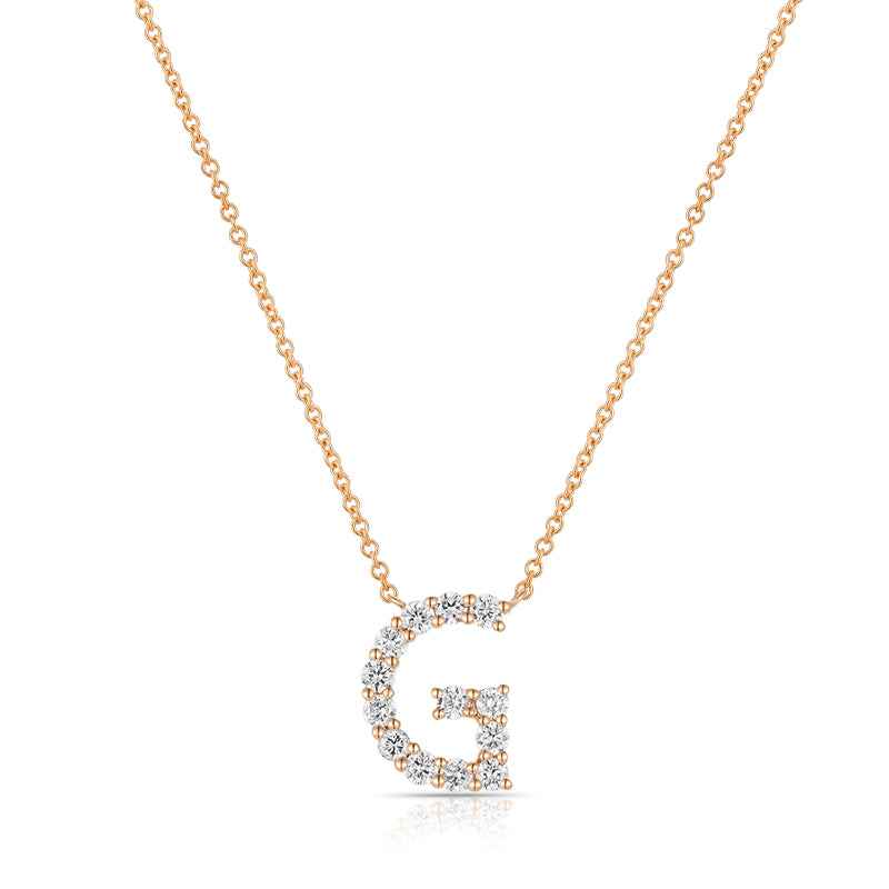 Initial G Diamond Necklace - Personalised Elegance in Gold and Silver