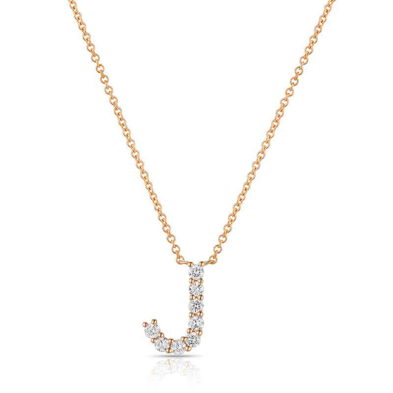 Initial J Diamond Necklace - Elegant Personalised Jewellery