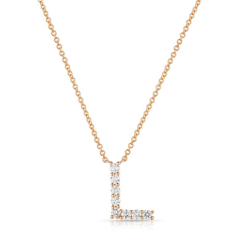 Initial L Diamond Necklace - Elegant Personalised Jewellery