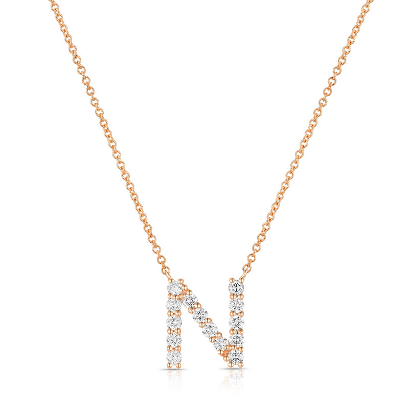 Initial "N" Diamond Necklace