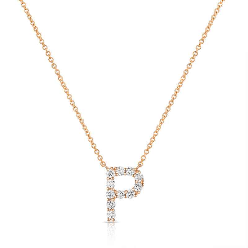 Initial P Diamond Necklace - Elegant Personalised Jewellery
