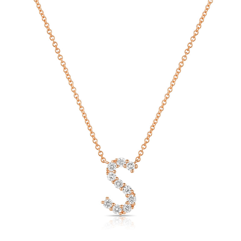 Initial "S" Diamond Necklace