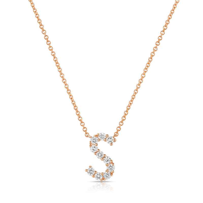 Initial S Diamond Necklace