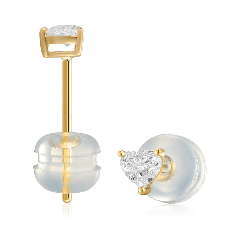 Classic Heart Cut Diamond Single Stud| Classic Heart Cut Lab-grown diamond Single Stud| KindSpark Jewellery| Affordable jewellery for everyday wear
