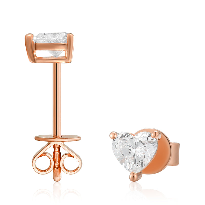 Classic Heart Cut Diamond Single Stud| Classic Heart Cut Lab-grown diamond Single Stud| KindSpark Jewellery| Affordable jewellery for everyday wear