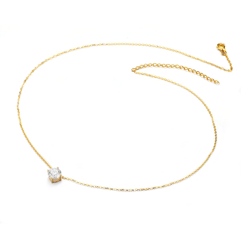 Solitaire Round Brilliant Diamond Necklace| Solitaire Round Brilliant Lab-grown diamond Necklace| KindSpark Jewellery| Affordable jewellery for everyday wear