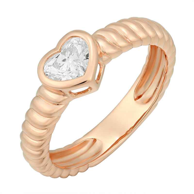 Heart Diamond Bezel Ring