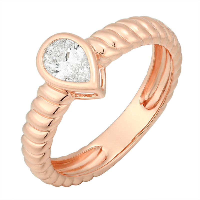Pear-Cut Diamond Bezel Ring - Kindspark