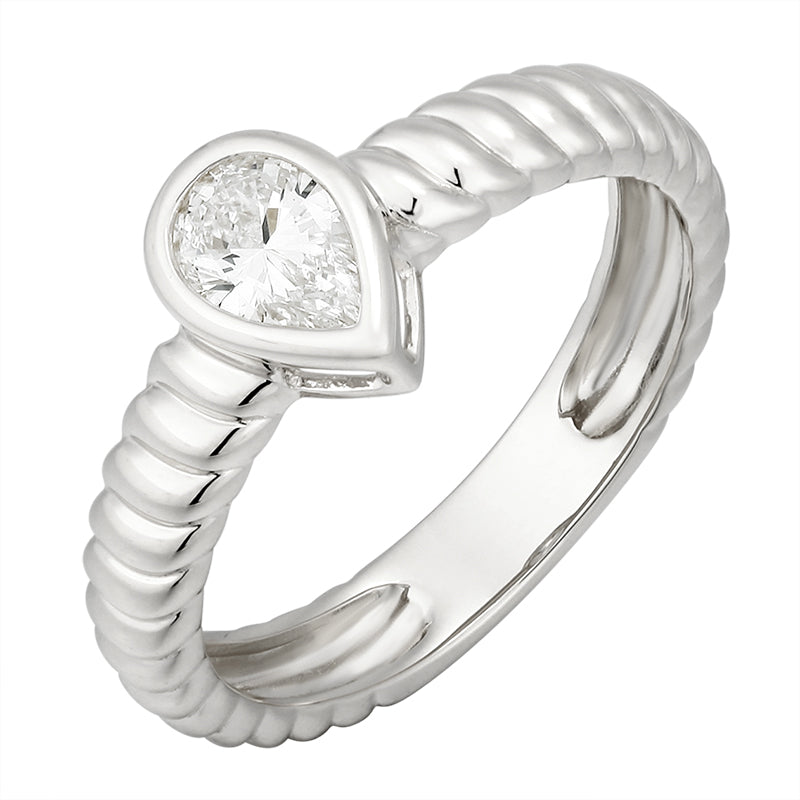 Pear-Cut Diamond Bezel Ring - Kindspark