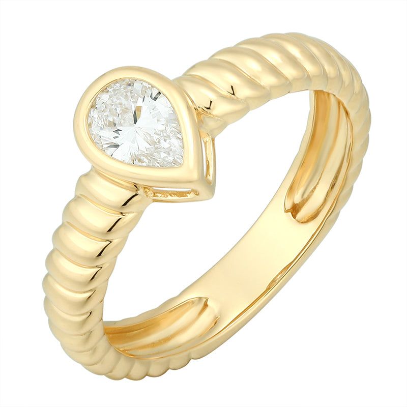 Pear-Cut Diamond Bezel Ring - Kindspark