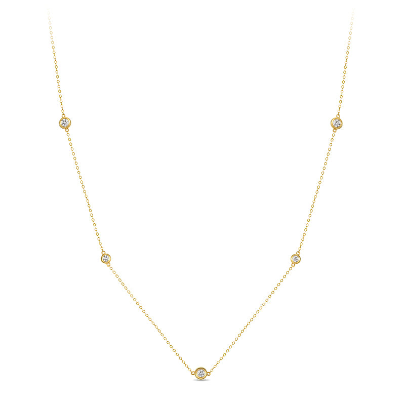 Diamond Station Necklace| Lab-grown diamond Station Necklace| KindSpark Jewellery| Affordable jewellery for everyday wear