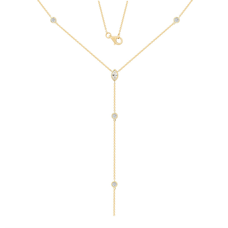 Diamond Lariat Necklace| Lab-grown diamond Lariat Necklace| KindSpark Jewellery| Affordable jewellery for everyday wear