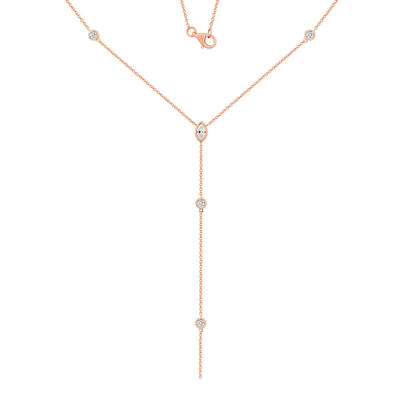 Diamond Lariat Necklace| Lab-grown diamond Lariat Necklace| KindSpark Jewellery| Affordable jewellery for everyday wear
