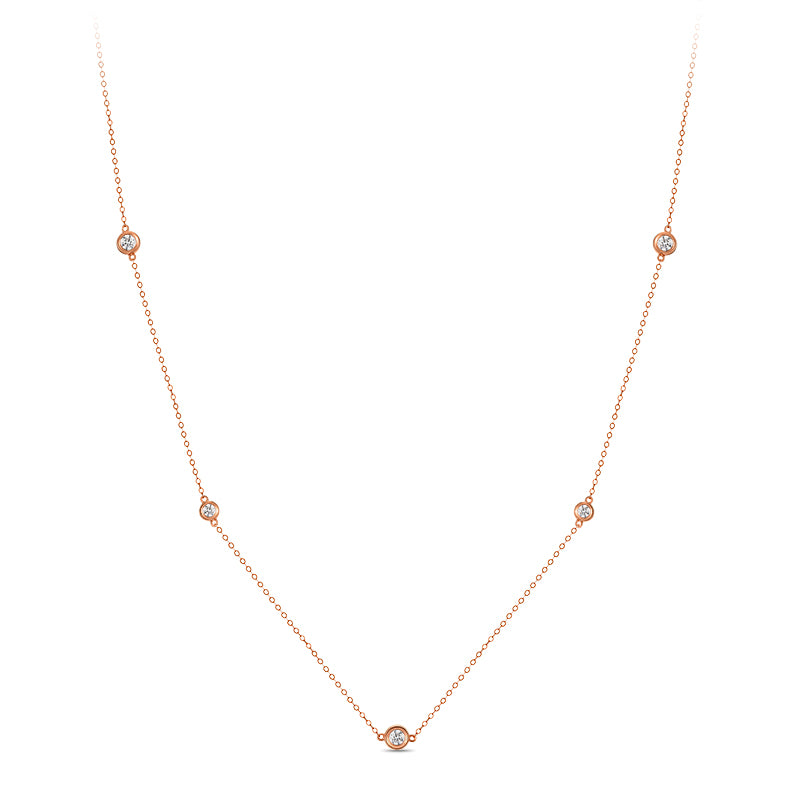 Diamond Station Necklace| Lab-grown diamond Station Necklace| KindSpark Jewellery| Affordable jewellery for everyday wear