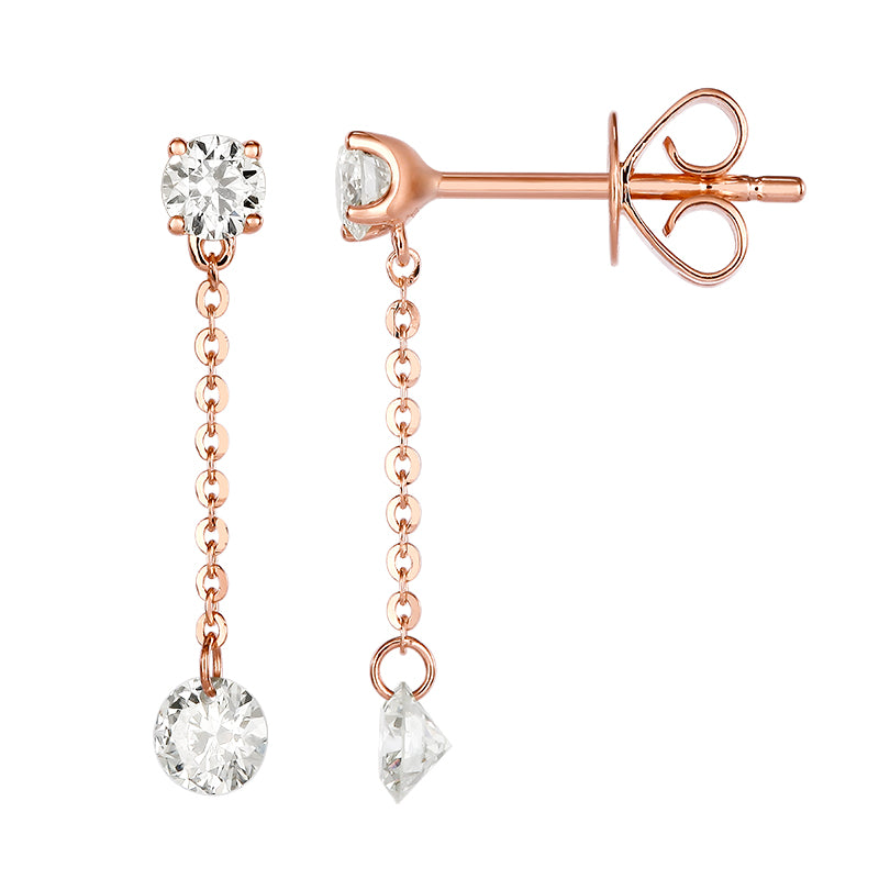 Double Drill-Hole Diamond Drop Earrings - Kindspark