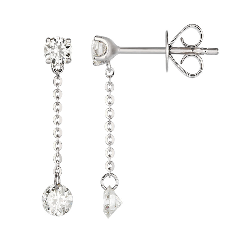 Double Drill-Hole Diamond Drop Earrings - Kindspark