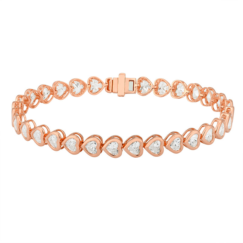 Tennis Bracelet -Heart Diamond|Lab-grown diamond Tennis Bracelet -Heart Diamond| KindSpark Jewellery| Affordable jewellery for everyday wear