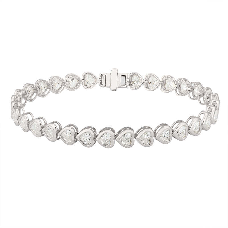 Tennis Bracelet -Heart Diamond|Lab-grown diamond Tennis Bracelet -Heart Diamond| KindSpark Jewellery| Affordable jewellery for everyday wear
