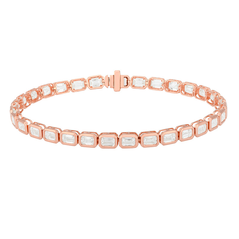 Tennis Bracelet -Emerald Cut Diamond|Lab-grown diamond Tennis Bracelet -Emerald Cut Diamond| KindSpark Jewellery| Affordable jewellery for everyday wear