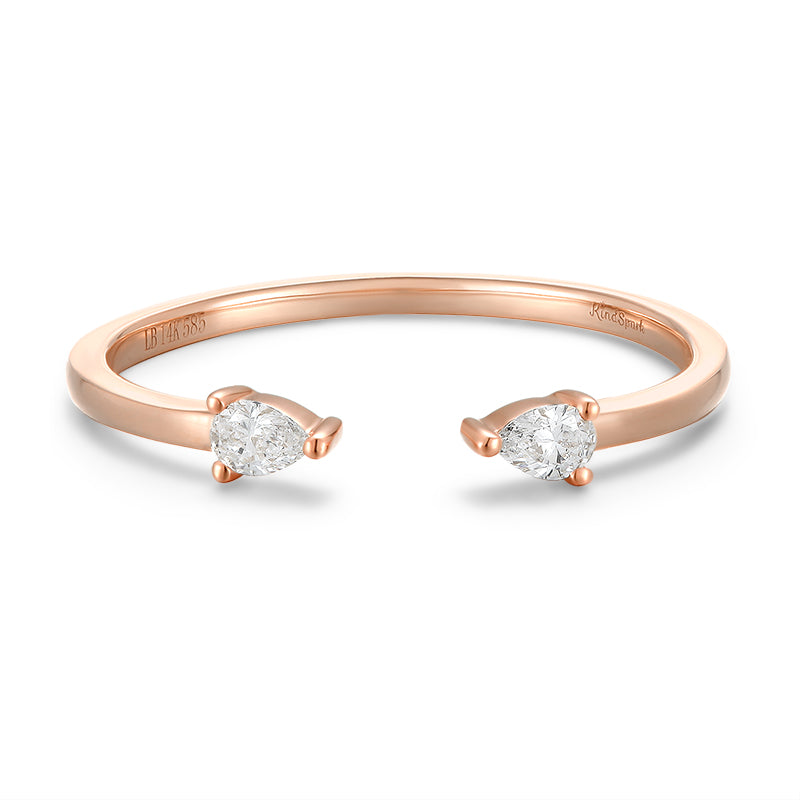 Open Ring-Pear Shape Diamond|Open Ring-Pear Shape Lab-grown diamond| KindSpark Jewellery