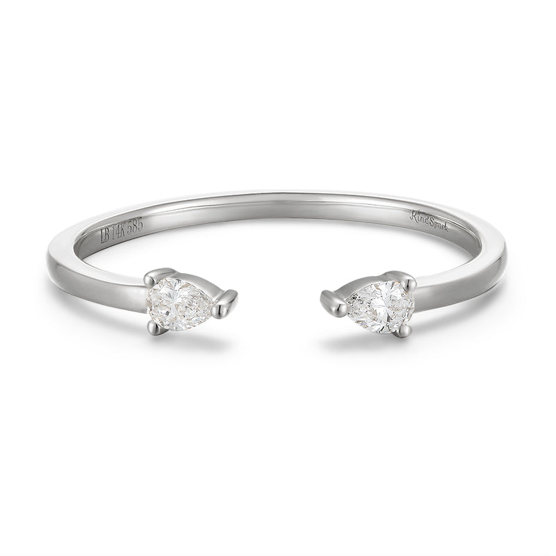Open Ring-Pear Shape Diamond|Open Ring-Pear Shape Lab-grown diamond| KindSpark Jewellery