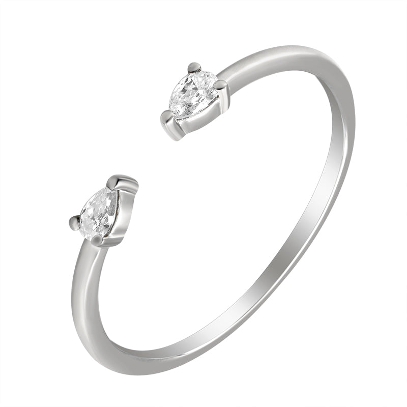 Open Ring-Pear Shape Diamond|Open Ring-Pear Shape Lab-grown diamond| KindSpark Jewellery