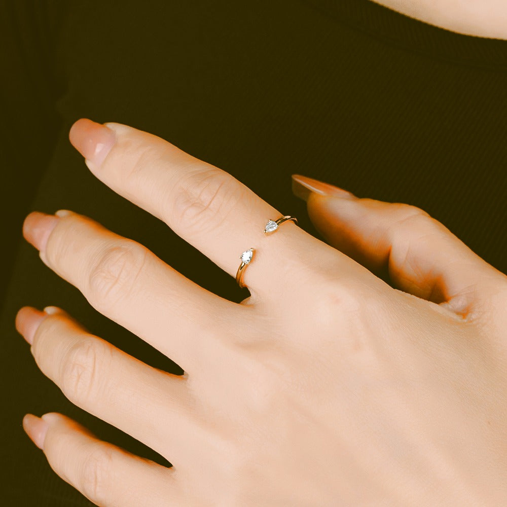Open Ring-Pear Shape Diamond|Open Ring-Pear Shape Lab-grown diamond| KindSpark Jewellery