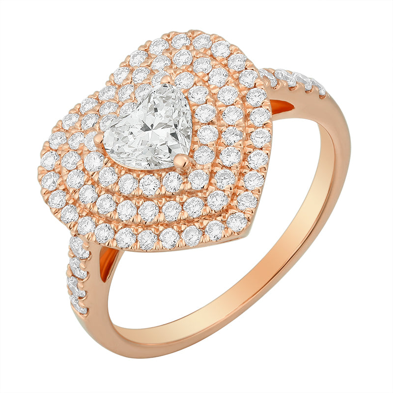 Luxe Heart-Shaped Diamond Ring - Kindspark