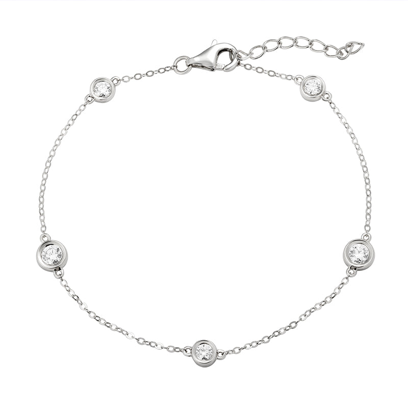 Diamond Station Bracelet| Lab-grown diamond Station Bracelet| KindSpark Jewellery| Affordable jewellery for everyday wear
