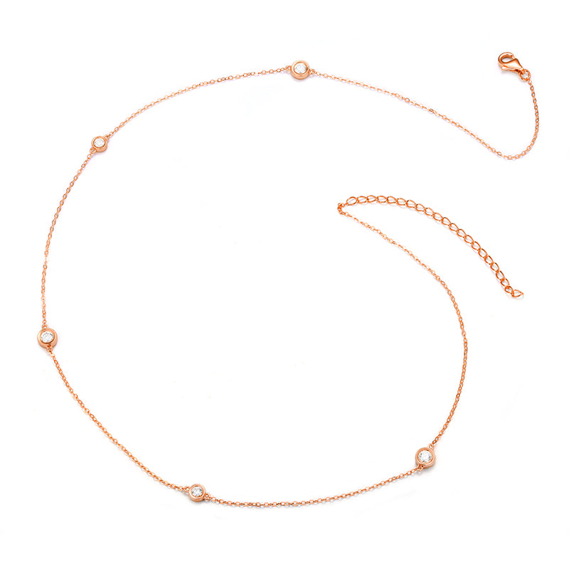 Diamond Station Necklace| Lab-grown diamond Station Necklace| KindSpark Jewellery| Affordable jewellery for everyday wear
