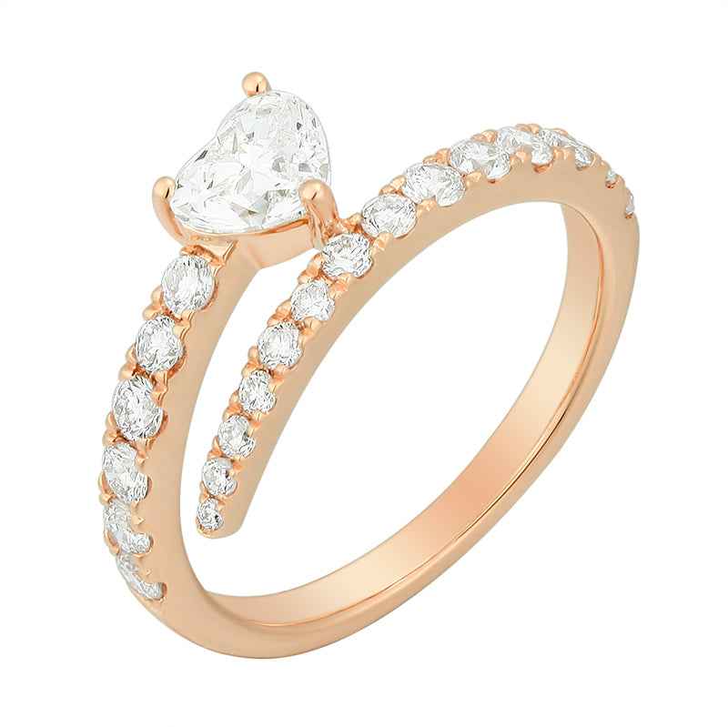 Swirl Ring Heart Diamond – Elegance Meets Romance