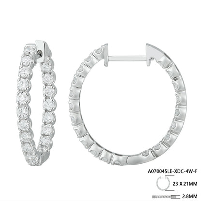 Classic Round Diamond Hoop Earrings - Kindspark
