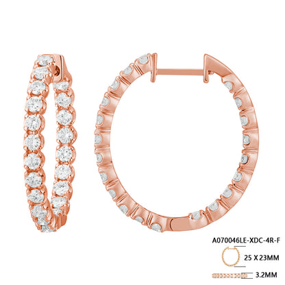 Classic Round Diamond Hoop Earrings - Kindspark