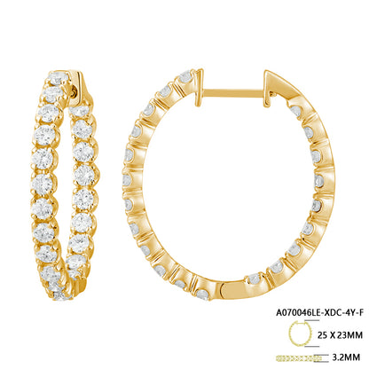 Classic Round Diamond Hoop Earrings - Kindspark