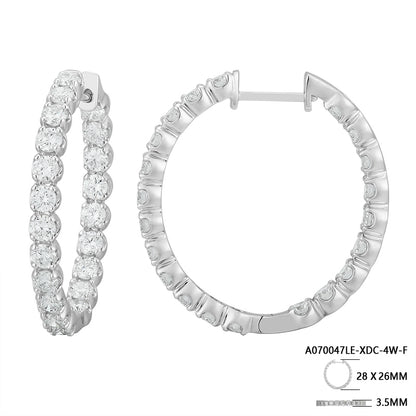 Classic Round Diamond Hoop Earrings - Kindspark