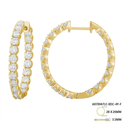 Classic Round Diamond Hoop Earrings - Kindspark