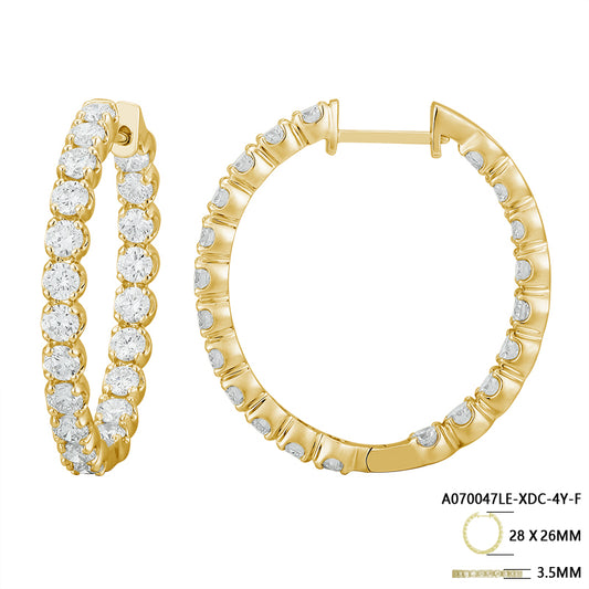 Classic Round Diamond Hoop Earrings - Kindspark