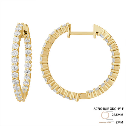 Classic Round Diamond Hoop Earrings - Kindspark