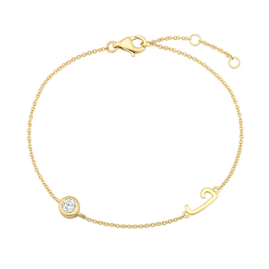 Initial Diamond Bracelet-I|Lab-grown diamond initial Bracelet-I|KindSpark jewellery for everyday wear
